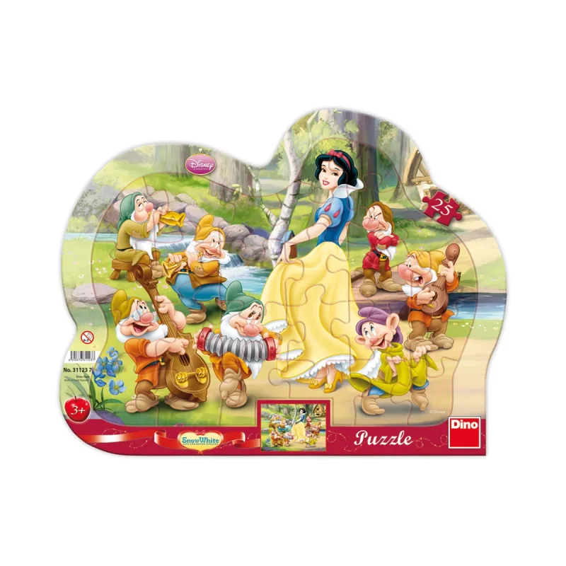 Dino Puzzle doskové Snehulienka a 7 trpaslíkov 25 dielikov