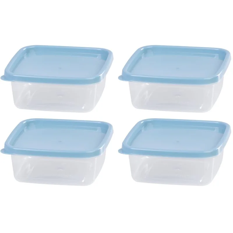 Dózy na potraviny MagicHome Lunchbox, 0,6 l, sada 4 ks, štvorcová