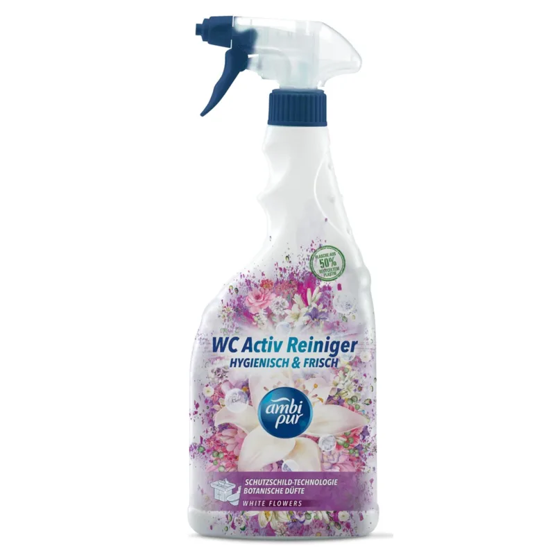 Ambi Pur WC Active sprej Biele kvety 750 ml
