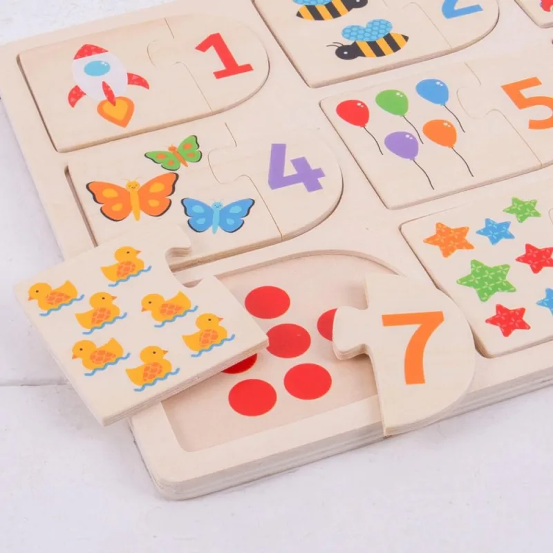 Bigjigs Toys Vkladacie puzzle Obrázky a počítanie