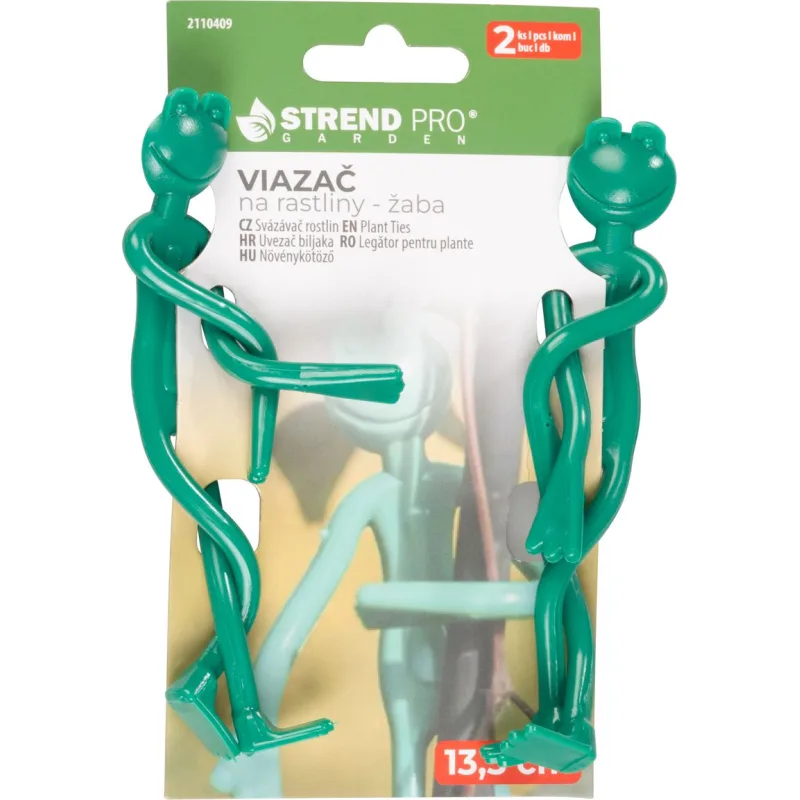 Viazač na rastliny Strend Pro žaba, 13,5 cm, plast, 2 ks