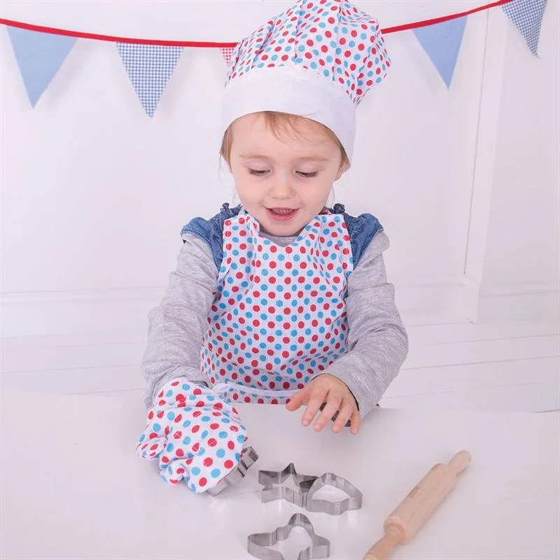 Bigjigs Toys Kuchársky bodkovaný set so zásterou