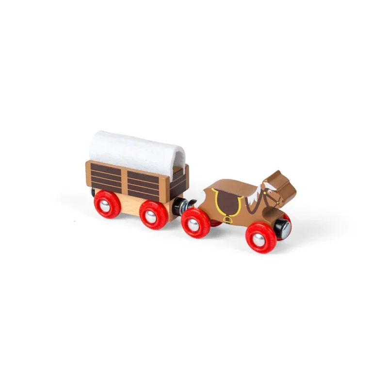 Bigjigs Rail Drevená vláčikodráha Divoký západ 62 dielov