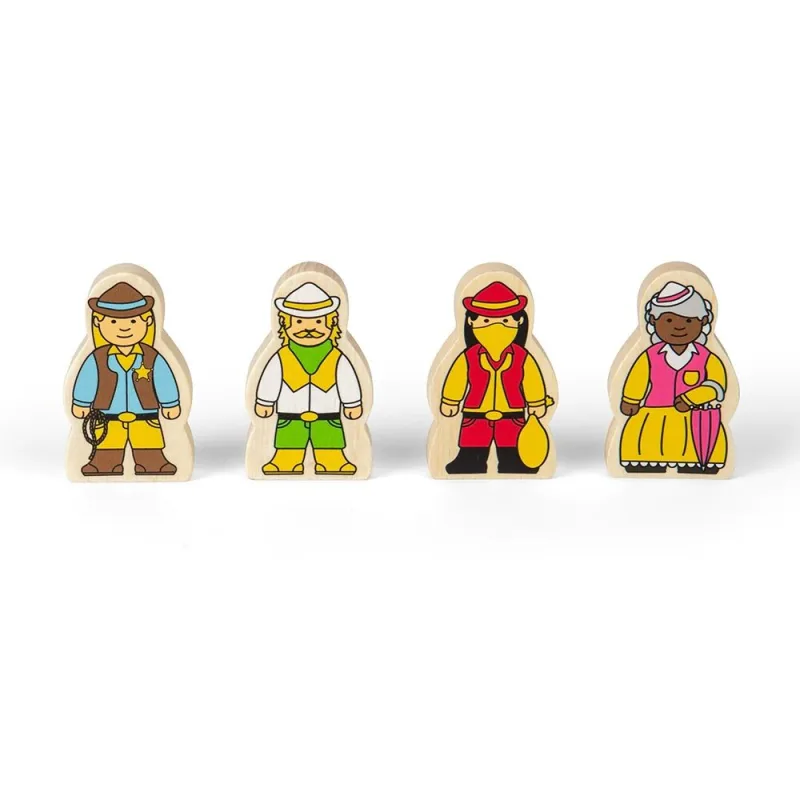 Bigjigs Rail Drevená vláčikodráha Divoký západ 62 dielov