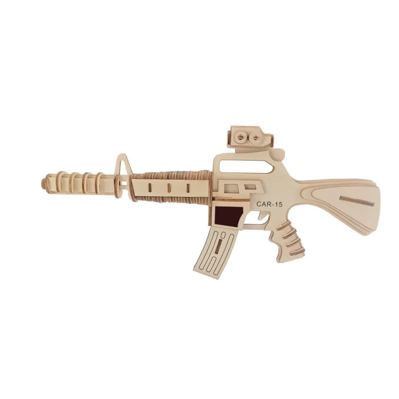 Woodcraft Drevené 3D puzzle Samopal carabine 15