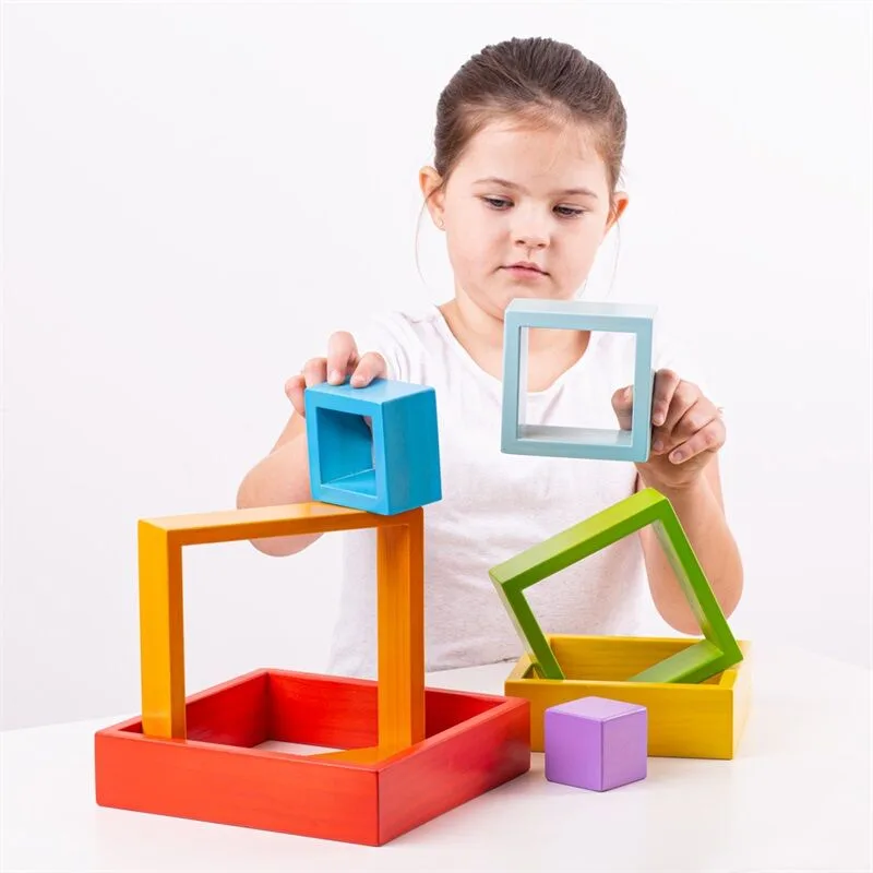 Bigjigs Toys Drevený skladací štvorec