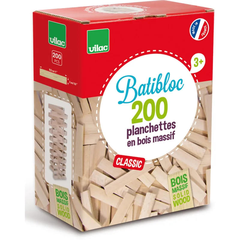 Vilac Drevená stavebná sada Batibloc 200 ks