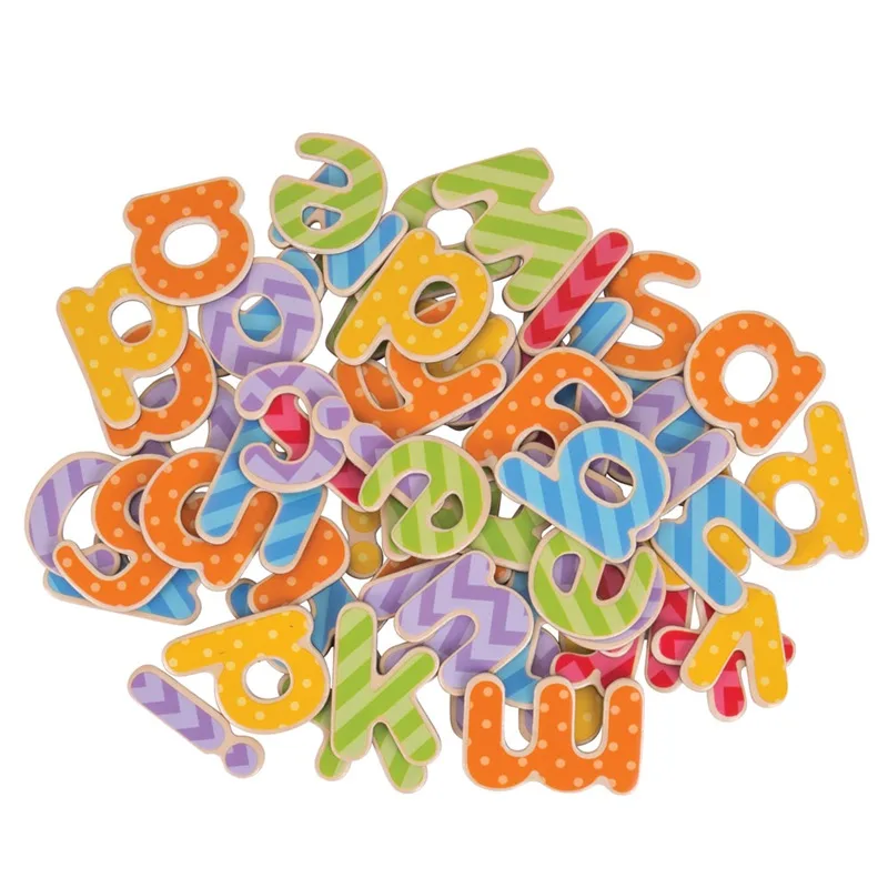 Bigjigs Toys Drevené magnetky Abeceda - Malé písmená 63 ks