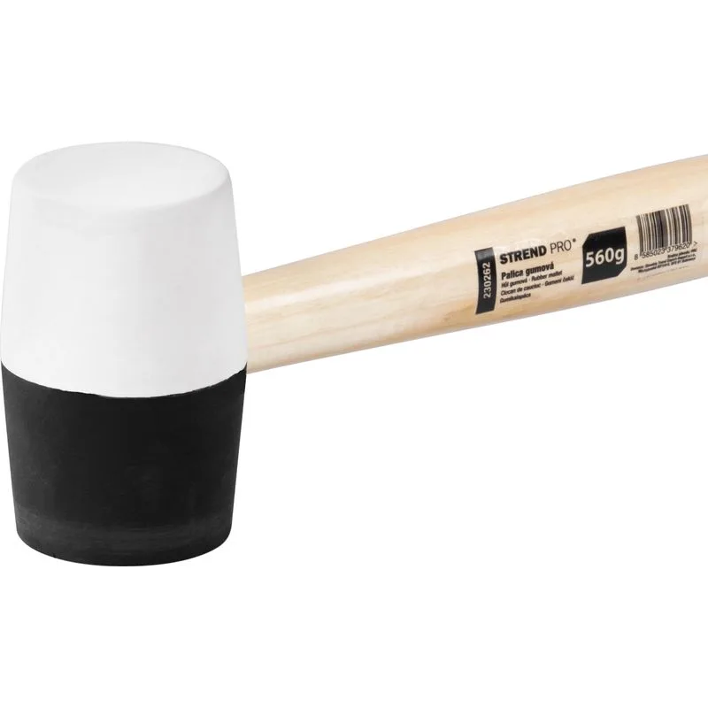 Gumené kladivo BlackWhite, 560 g, drevená rúčka, 300 mm