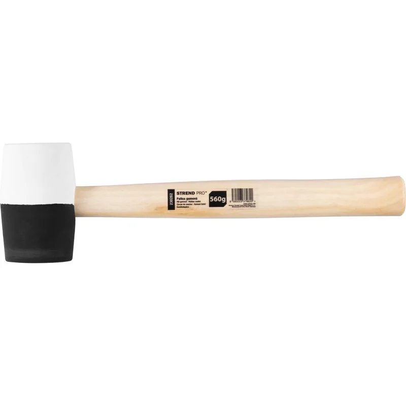 Gumené kladivo BlackWhite, 560 g, drevená rúčka, 300 mm