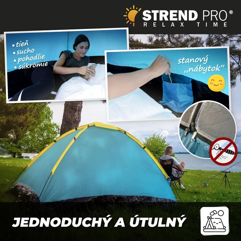 Stan Strend Pro, turistický, pre 2 osoby, zelený, 205x150x100 cm