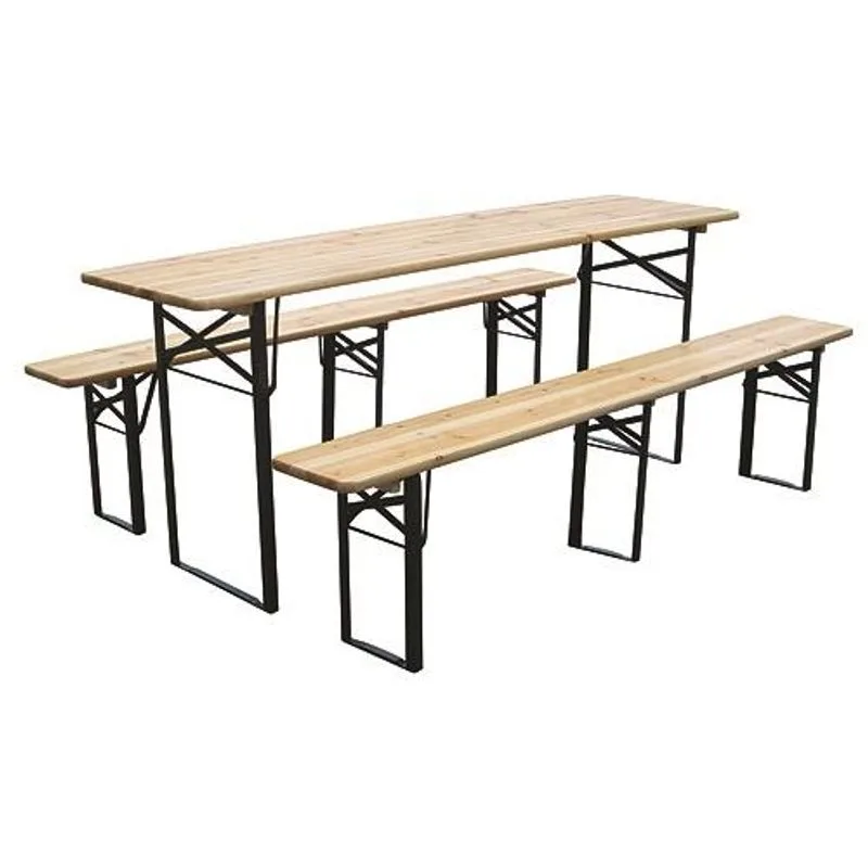 Pivný set DORTMUND Medium3, stôl 200x50x77 cm, 2x lavica 200x25x47 cm