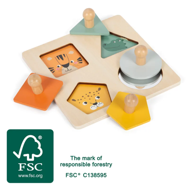 Montessori puzzle – tvary a obrázky