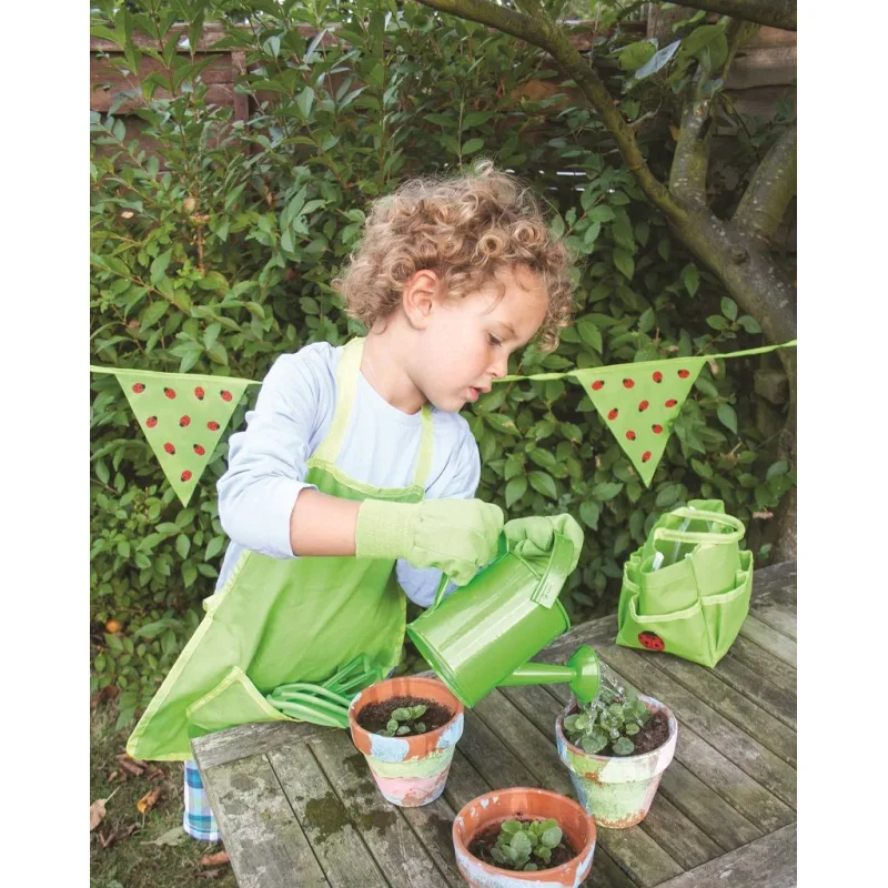Bigjigs Toys Záhradná zelená zástera s lienkou