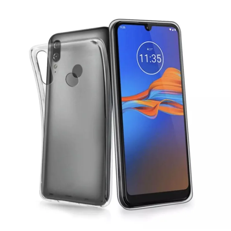 Transparentné Puzdro priesvitné silikónové Motorola Moto E6 Plus Farba: Priesvitné 2186
