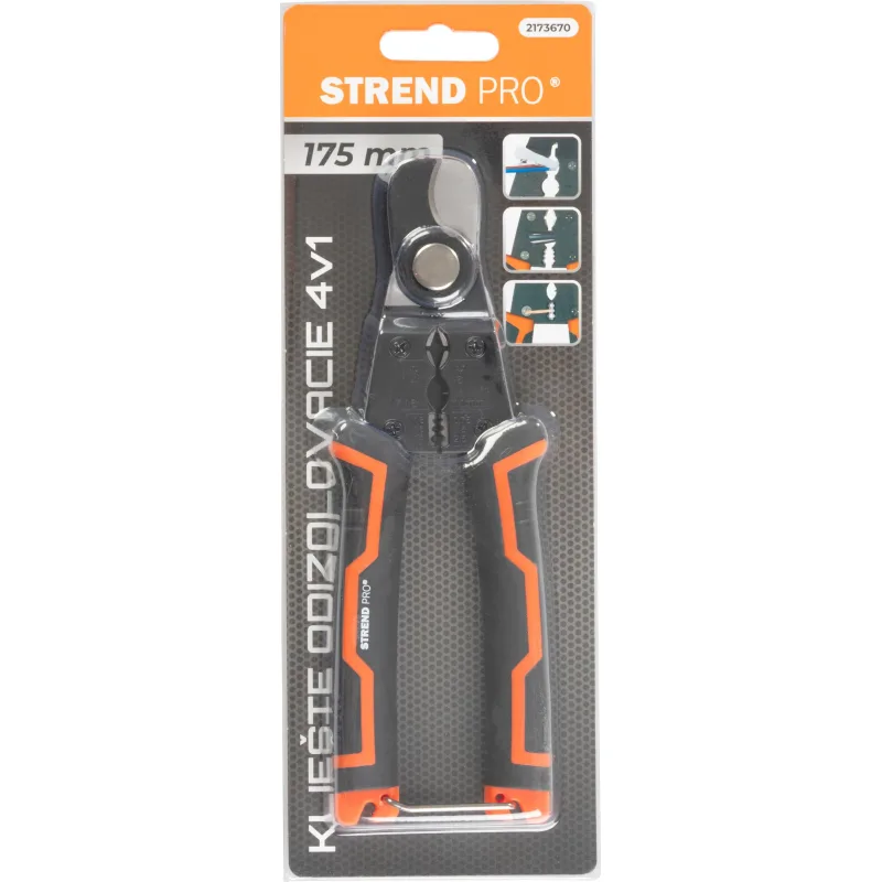 Kliešte Strend Pro, 175 mm, štikacie, na lanká, káble a drôt, krimpovacie