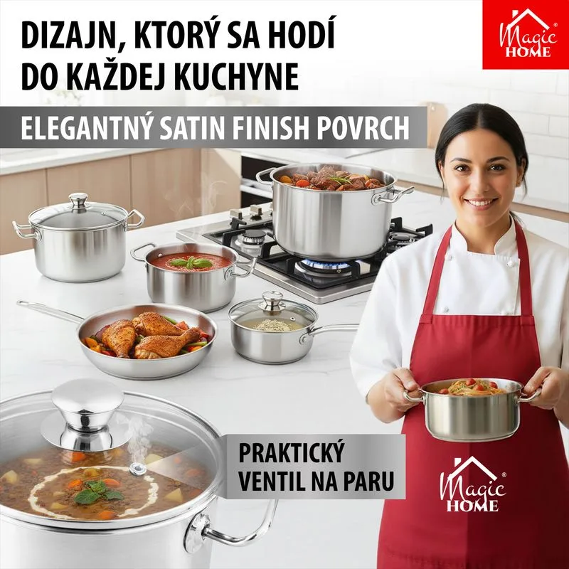 Kastról MagicHome Chloe, hrniec, 16 cm, 1,5 lit., so sklenenou pokrievkou, nerez
