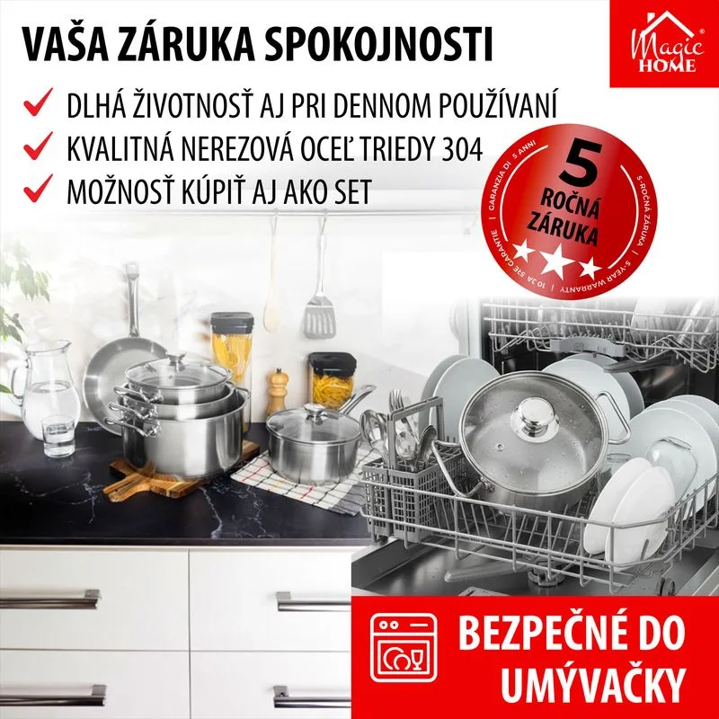 Kastról MagicHome Chloe, hrniec, 16 cm, 1,5 lit., so sklenenou pokrievkou, nerez