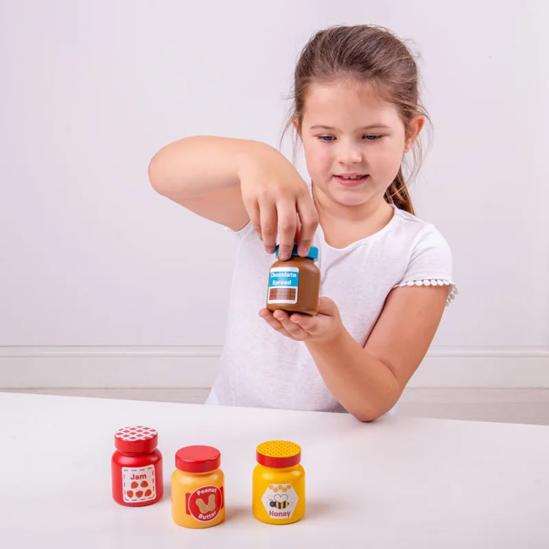Bigjigs Toys Drevená sada desiatových nátierok