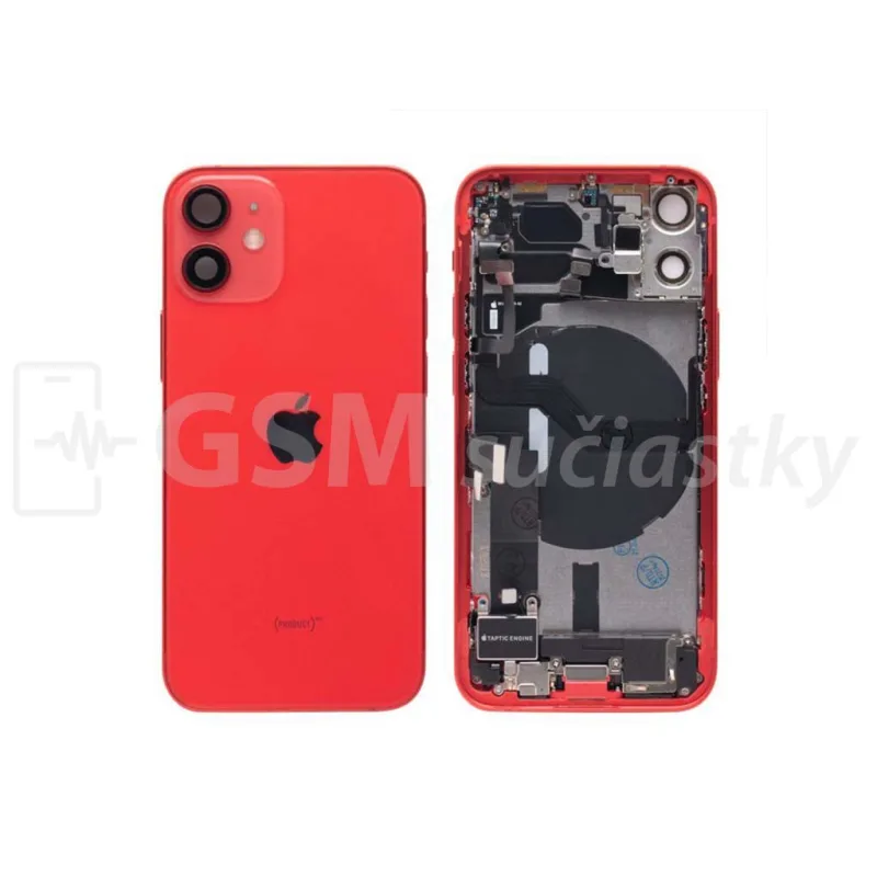 iPhone 12 - Zadný Housing s Malými Dielmi - Červený