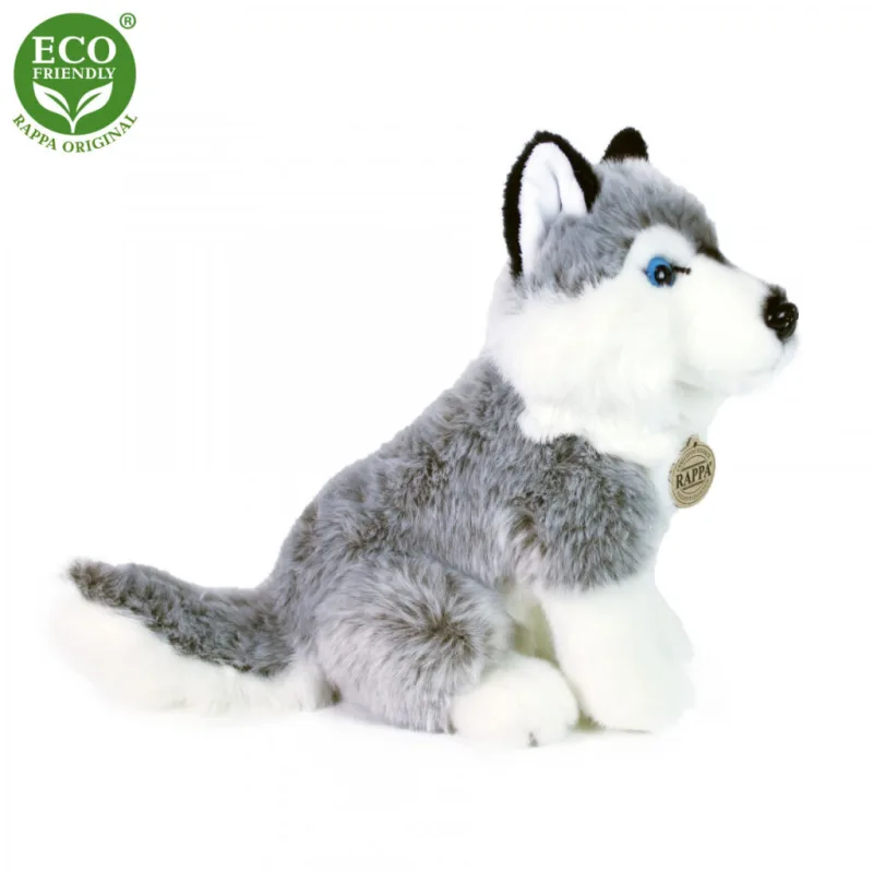 Plyšový pes Husky sediaci 30 cm ECO-FRIENDLY