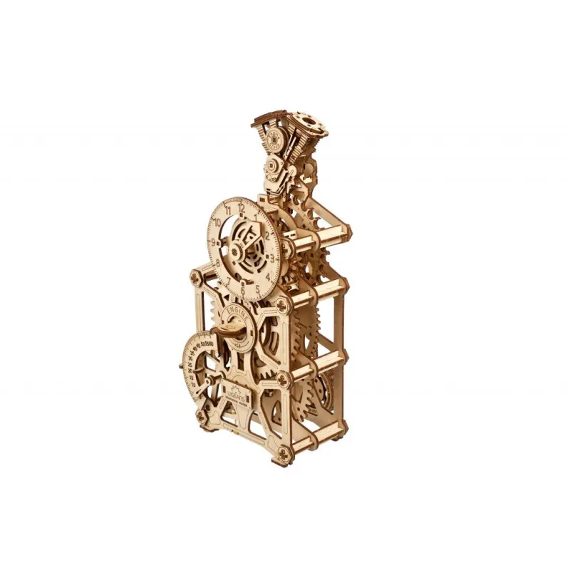 Ugears 3D drevené mechanické puzzle Hodiny motora