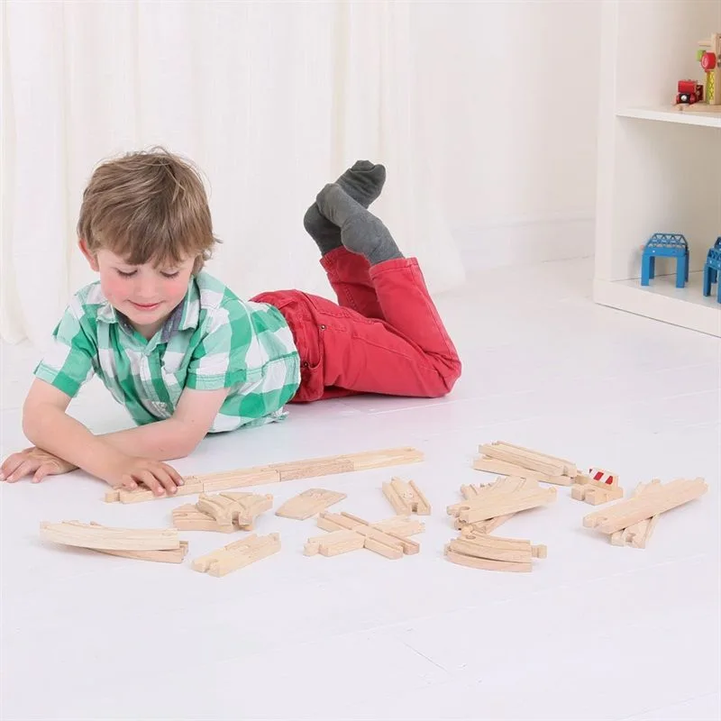 Bigjigs Rail Drevené koľaje Set 25 dielov