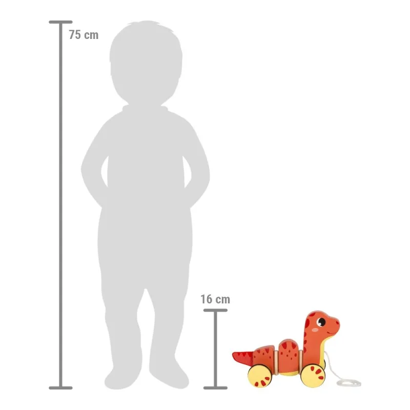 Drevená ťahacia hračka Dino – náhľad 5