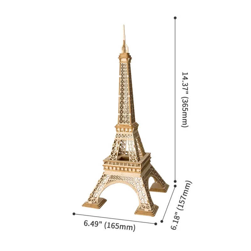 RoboTime Drevené 3D puzzle Eiffelova veža 122 ks