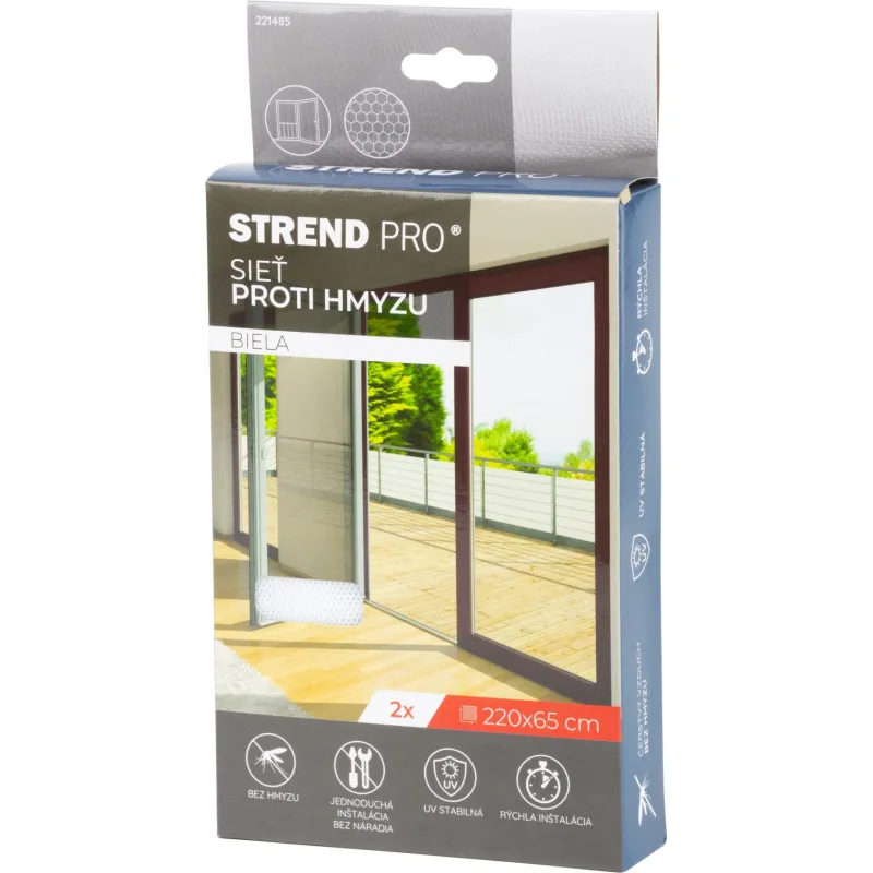 Sieť proti hmyzu na balkónové dvere FlyScreen – biela, 2 ks, 220x65 cm