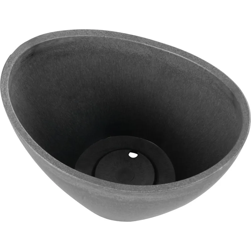 Šedý kvetináč Strend Pro Stone, 20,5x14,5 cm, efekt kameňa