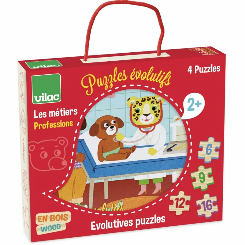 Vilac Drevené puzzle Povolanie 4v1