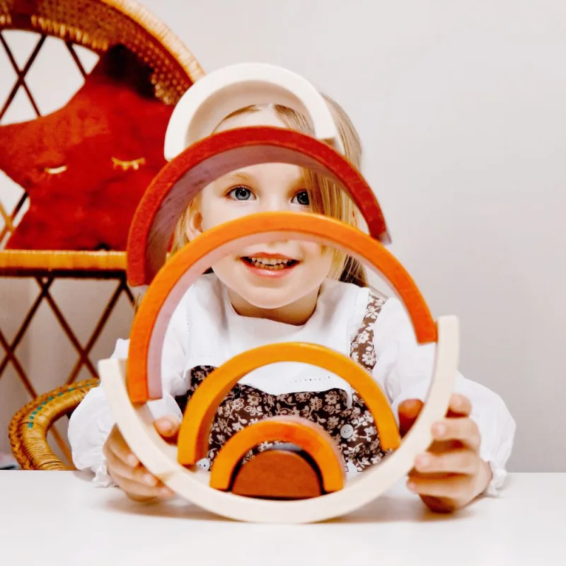 Bigjigs Toys Drevená skladacia dúha prírodná