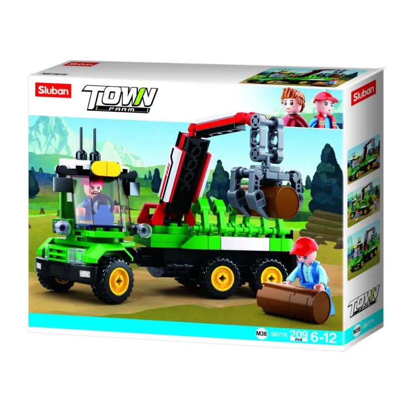 Sluban Town Farma M38-B0778 Traktor s prívesom na klády
