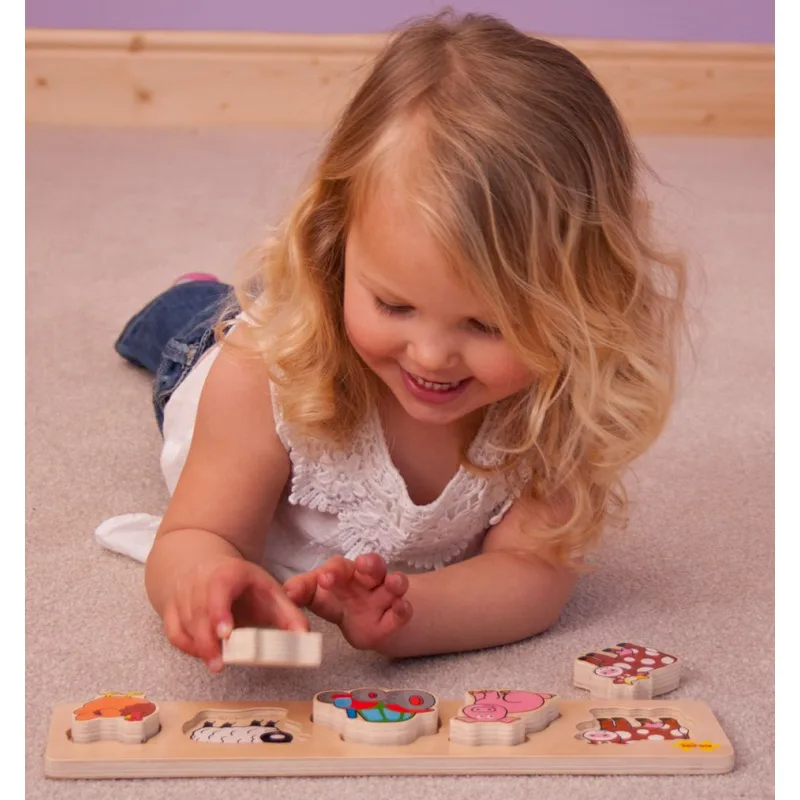 Bigjigs Toys Drevené vkladacie puzzle - Farma
