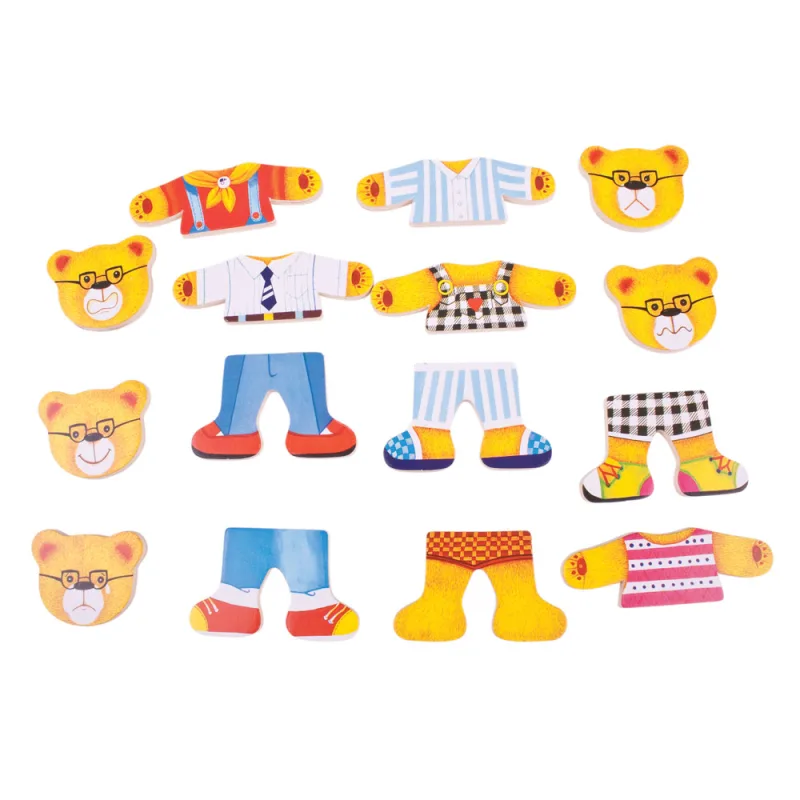 Bigjigs Toys Drevené obliekacie puzzle - Medvedia rodinka