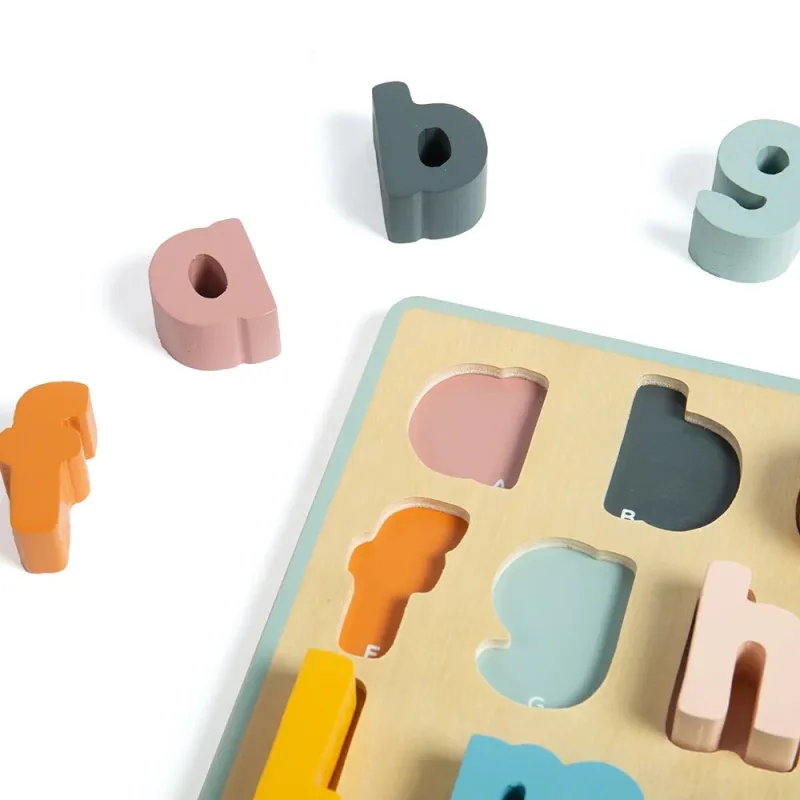 Drevené puzzle malé písmená ABC