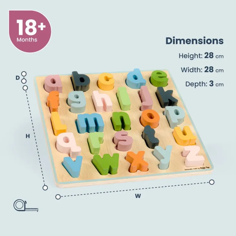 Drevené puzzle malé písmená ABC