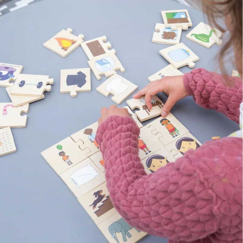 Bigjigs Toys Didaktické puzzle Čo k sebe patrí?