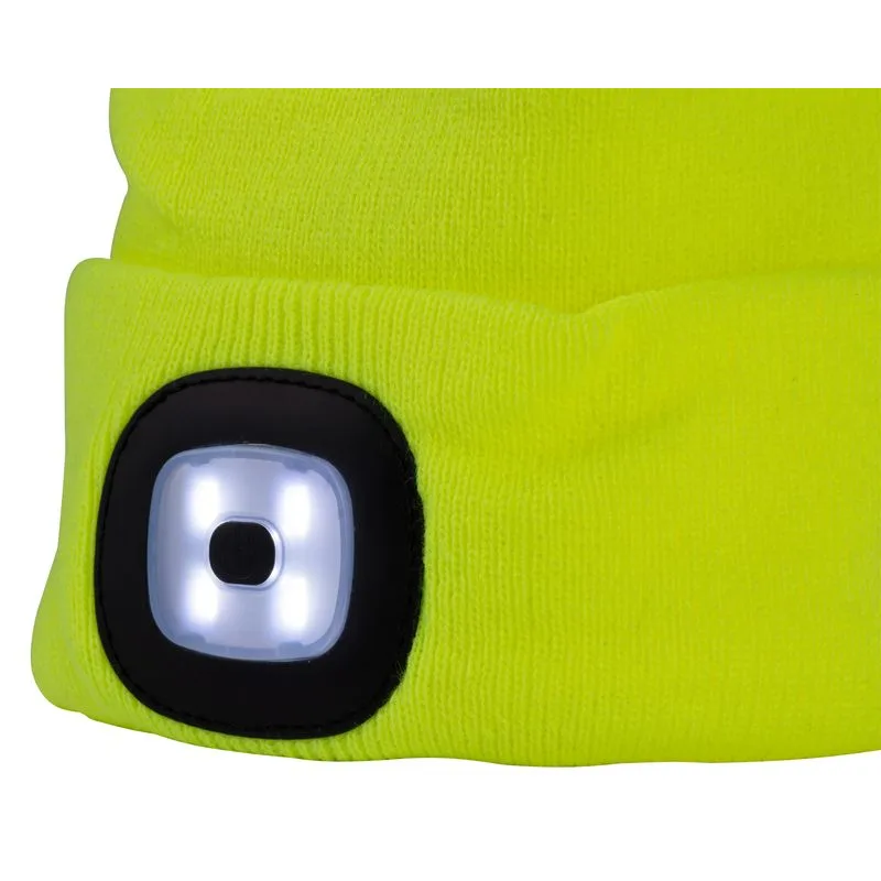 Čiapka s LED svetlom Albacore žltá L, 4x SMD LED, USB nabíjanie