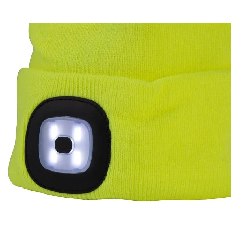Čiapka s LED svetlom Albacore žltá L, 4x SMD LED, USB nabíjanie