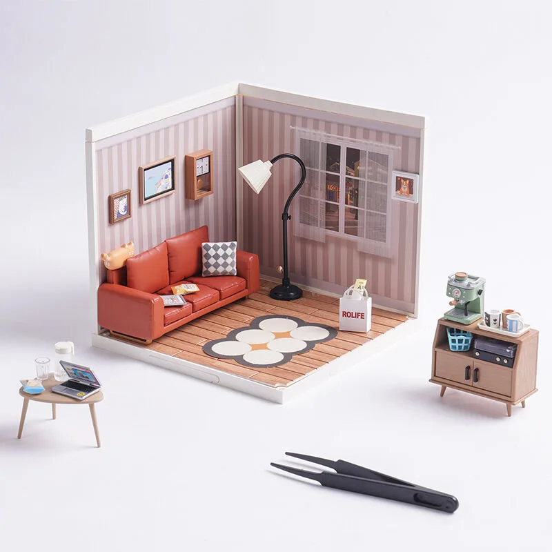 RoboTime Miniatúra domčeka Útulná obývacia izba