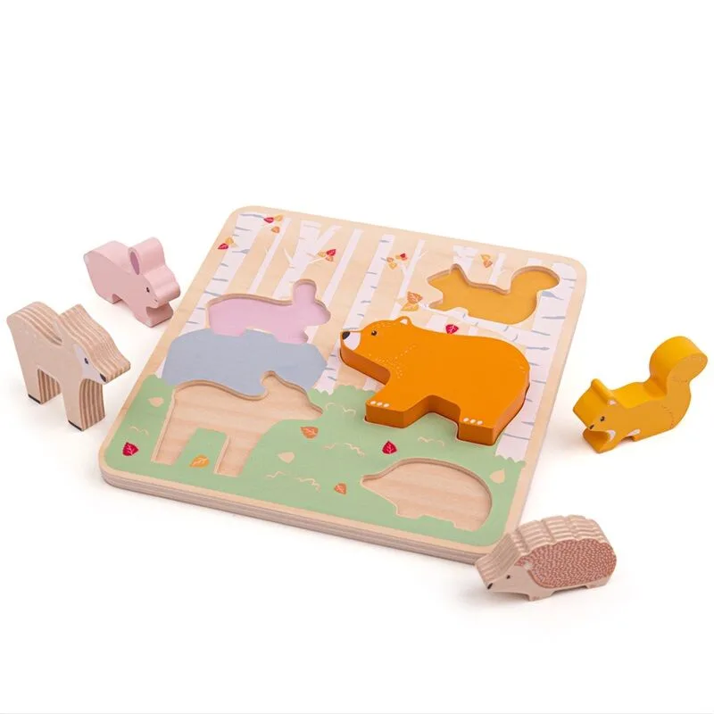 Bigjigs Toys Drevené puzzle Woodland