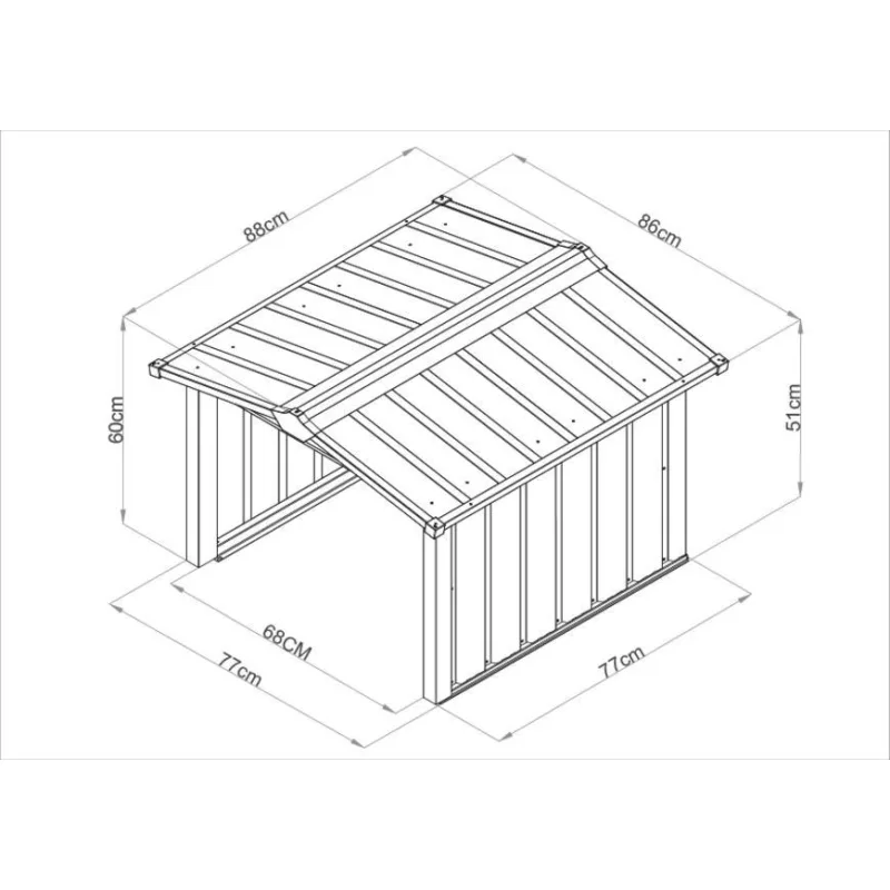 Domček na robotickú kosačku Strend Pro, garáž, plech, antracit, 68x88x60 cm