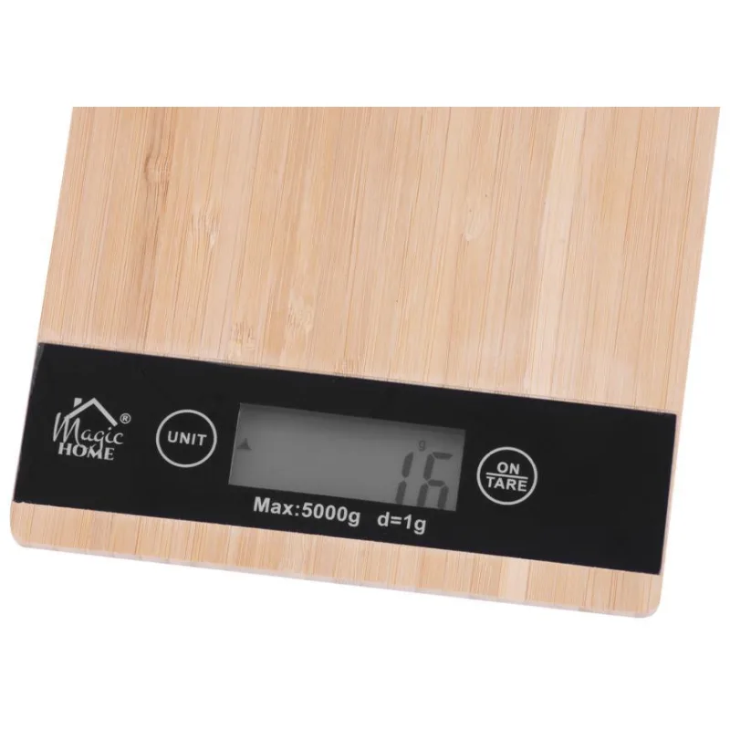 Váha MagicHome, kuchynská, vzor bambus, max. 5 kg, 23x16,5 cm