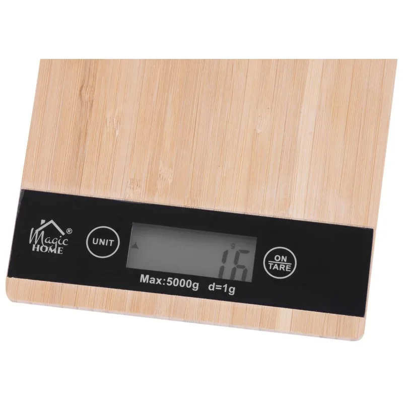 Váha MagicHome, kuchynská, vzor bambus, max. 5 kg, 23x16,5 cm