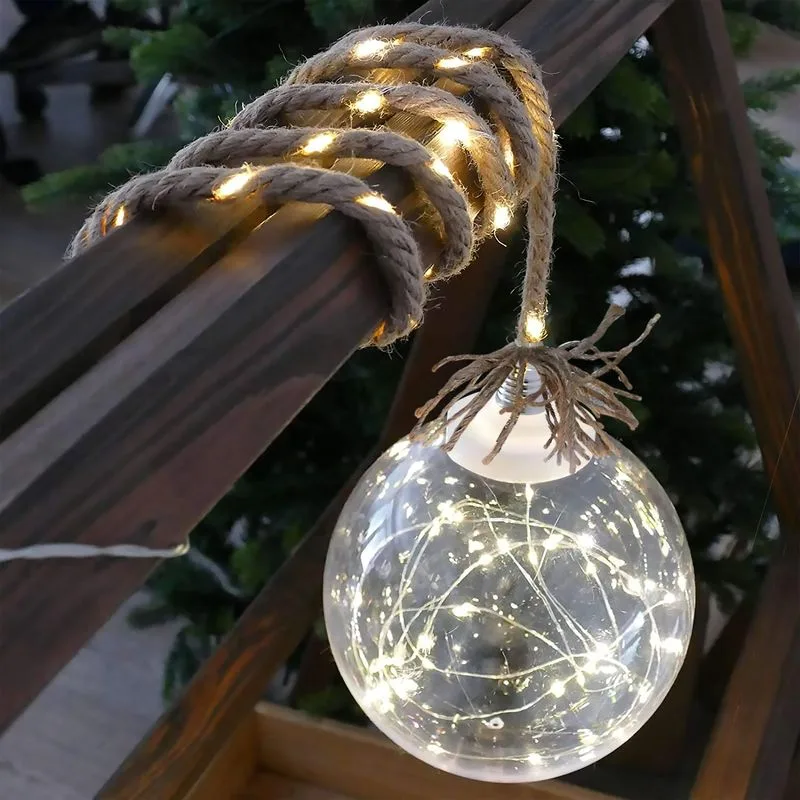 Vianočné osvetlenie reťaz Balldeco, guľa na lane, 50 LED, teplá biela, interiér
