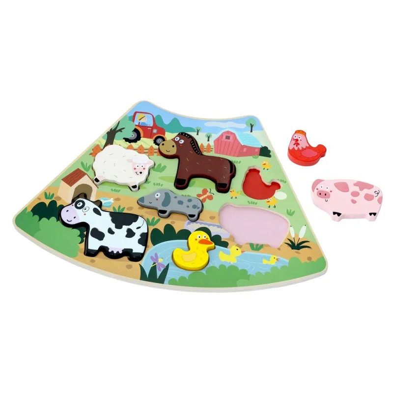 2Kids Toys Drevené puzzle Veselá farma prepojiteľné