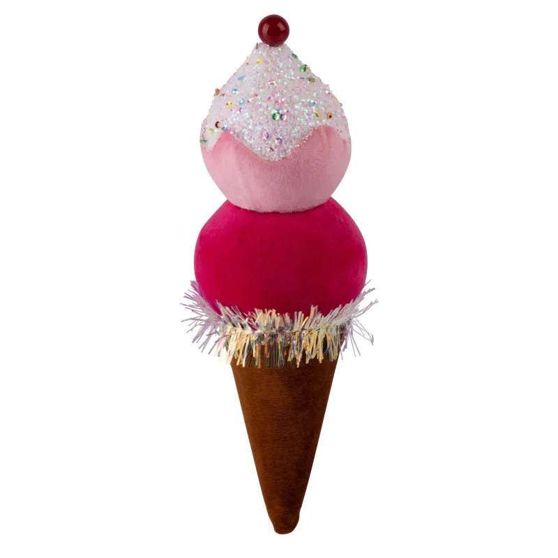 Vianočná dekorácia Candy Line, zmrzlina, červená, 16 cm, závesná