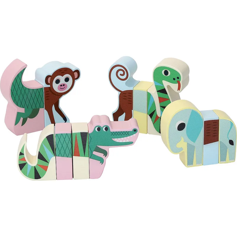 Vilac Drevené magnetické puzzle Zvieratká Jungle